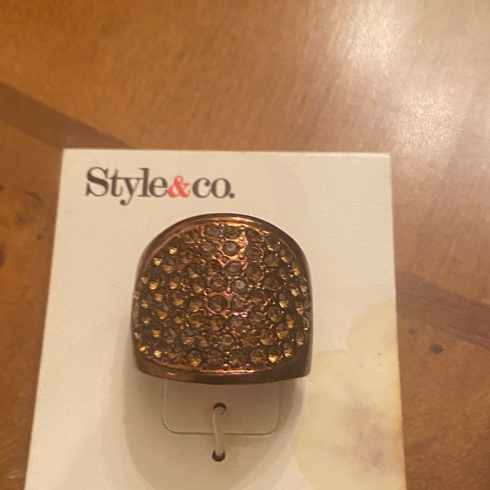 Style & Co. Bronze-Tone Ring with Sparkling Accents